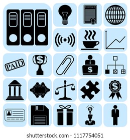 Set of 22 business high quality icons. Collection. Detailed design. Vector Illustration.