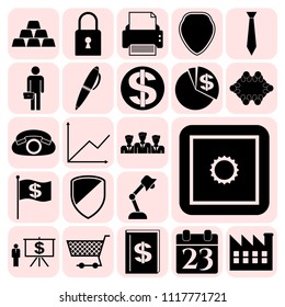 Set of 22 business high quality icons. Collection. Detailed design. Vector Illustration.