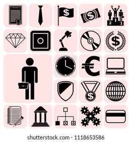 Set of 22 business high quality symbols. Collection. Amazing desing. Vector Illustration.