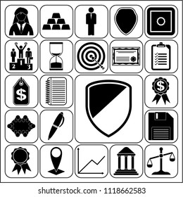 Set of 22 business high quality icons or symbols. Collection. Detailed design. Vector Illustration.