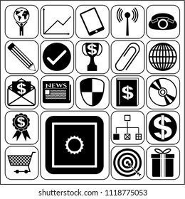 Set of 22 business high quality icons or symbols. Collection. Amazing desing. Vector Illustration.
