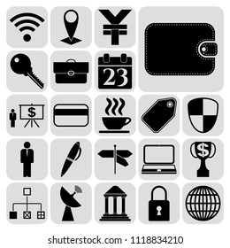 Set of 22 business high quality symbols. Collection. Amazing desing. Vector Illustration.