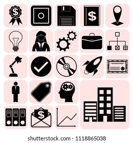 Set of 22 business high quality icons. Collection. Amazing desing. Vector Illustration.