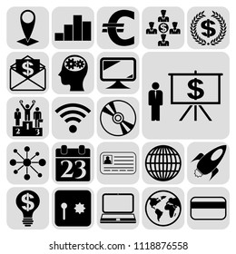 Set of 22 business high quality symbols. Collection. Amazing desing. Vector Illustration.