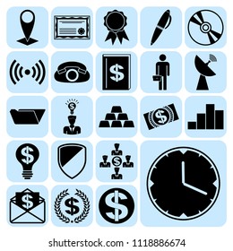 Set of 22 business high quality icons. Collection. Detailed design. Vector Illustration.