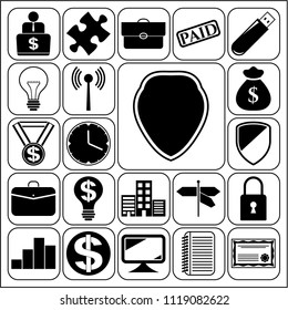 Set of 22 business high quality icons. Collection. Amazing desing. Vector Illustration.