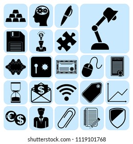 Set of 22 business high quality icons. Collection. Detailed design. Vector Illustration.