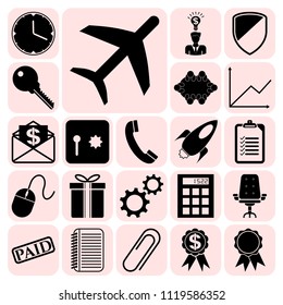 Set of 22 business high quality icons. Collection. Amazing desing. Vector Illustration.