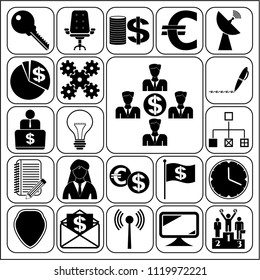 Set of 22 business high quality symbols. Collection. Amazing desing. Vector Illustration.