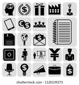 Set of 22 business high quality symbols. Collection. Amazing desing. Vector Illustration.
