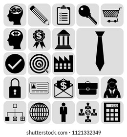Set of 22 business high quality symbols or icons. Collection. Detailed design. Vector Illustration.