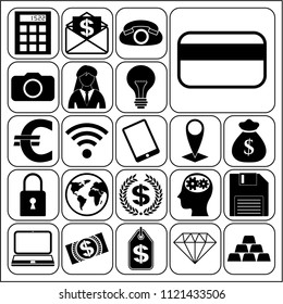 Set of 22 business high quality symbols. Collection. Amazing desing. Vector Illustration.