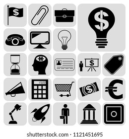 Set of 22 business high quality symbols. Collection. Amazing desing. Vector Illustration.