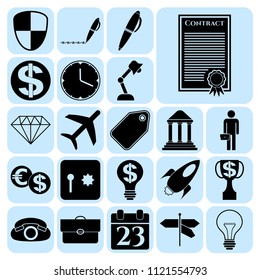 Set of 22 business high quality icons. Collection. Detailed design. Vector Illustration.