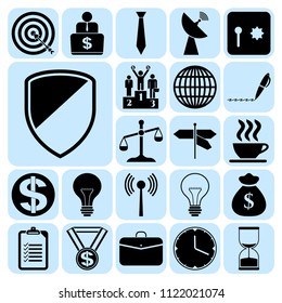 Set of 22 business high quality symbols. Collection. Detailed design. Vector Illustration.