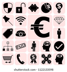 Set of 22 business high quality symbols. Collection. Detailed design. Vector Illustration.