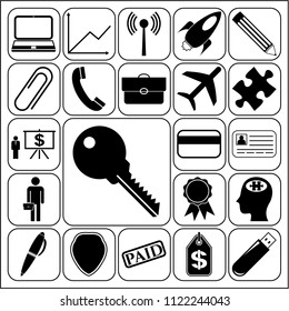 Set of 22 business high quality symbols. Collection. Amazing desing. Vector Illustration.