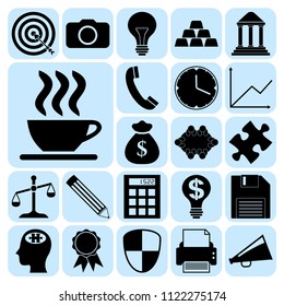 Set of 22 business high quality icons. Collection. Detailed design. Vector Illustration.