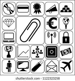 Set of 22 business high quality icons. Collection. Flat design. Vector Illustration.