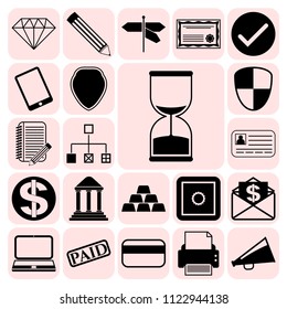 Set of 22 business high quality symbols. Collection. Amazing desing. Vector Illustration.