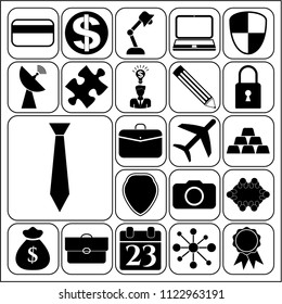 Set of 22 business high quality icons or symbols. Collection. Amazing desing. Vector Illustration.
