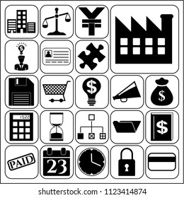 Set of 22 business high quality symbols. Collection. Detailed design. Vector Illustration.