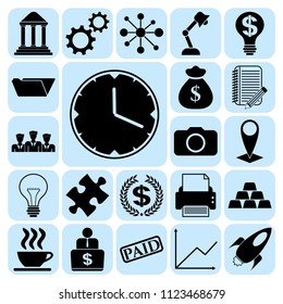 Set of 22 business high quality symbols or icons. Collection. Detailed design. Vector Illustration.