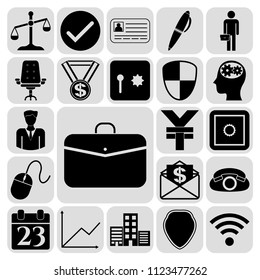 Set of 22 business high quality symbols. Collection. Detailed design. Vector Illustration.