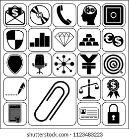 Set of 22 business high quality symbols. Collection. Flat design. Vector Illustration.