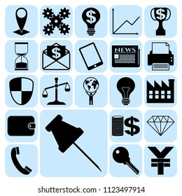 Set of 22 business high quality symbols. Collection. Detailed design. Vector Illustration.