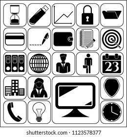 Set of 22 business high quality symbols. Collection. Amazing desing. Vector Illustration.