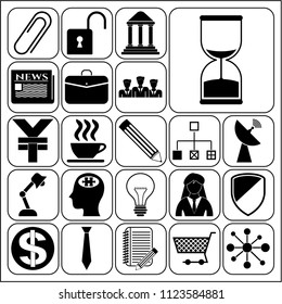 Set of 22 business high quality symbols. Collection. Amazing desing. Vector Illustration.