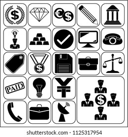 Set of 22 business high quality symbols or icons. Collection. Detailed design. Vector Illustration.