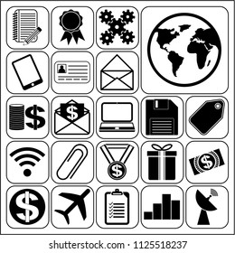 Set of 22 business high quality icons. Collection. Amazing desing. Vector Illustration.