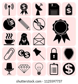 Set of 22 business high quality symbols. Collection. Amazing desing. Vector Illustration.