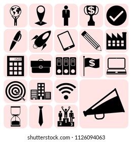 Set of 22 business high quality icons. Collection. Amazing desing. Vector Illustration.