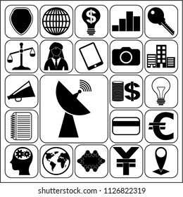 Set of 22 business high quality icons. Collection. Amazing desing. Vector Illustration.