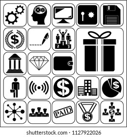 Set of 22 business high quality symbols. Collection. Amazing desing. Vector Illustration.
