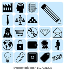 Set of 22 business high quality icons. Collection. Detailed design. Vector Illustration.