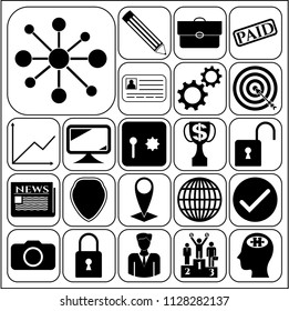 Set of 22 business high quality symbols. Collection. Detailed design. Vector Illustration.