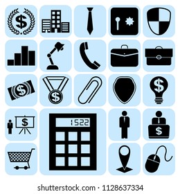 Set of 22 business high quality symbols or icons. Collection. Amazing desing. Vector Illustration.