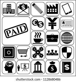 Set of 22 business high quality symbols or icons. Collection. Amazing desing. Vector Illustration.