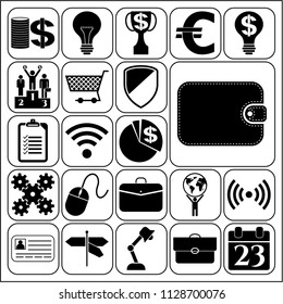 Set of 22 business high quality icons. Collection. Detailed design. Vector Illustration.