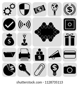 Set of 22 business high quality symbols. Collection. Amazing desing. Vector Illustration.