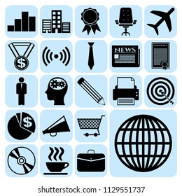 Set of 22 business high quality icons. Collection. Amazing desing. Vector Illustration.