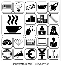 Set of 22 business high quality icons. Collection. Amazing desing. Vector Illustration.