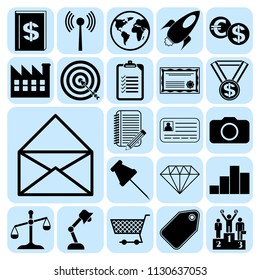 Set of 22 business high quality symbols. Collection. Amazing desing. Vector Illustration.