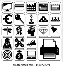 Set of 22 business high quality symbols. Collection. Detailed design. Vector Illustration.