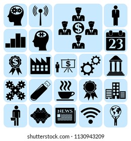 Set of 22 business high quality icons. Collection. Detailed design. Vector Illustration.