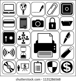 Set of 22 business high quality symbols. Collection. Detailed design. Vector Illustration.